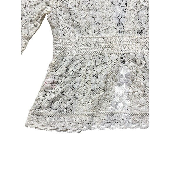 Bandolino Lace Crotchet Cardigan Sweater Romantic Preppy Sz 8 - Picture 9 of 16